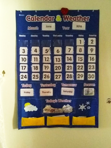 Calendar and weather wall sign